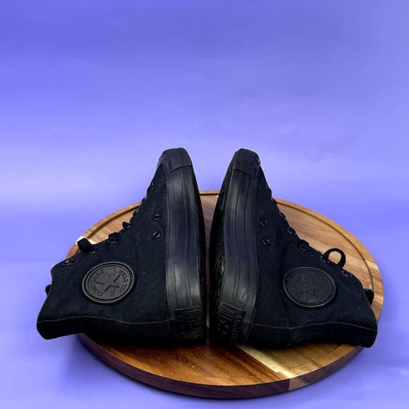 WOMENS CHUCK TAYLOR HI TOP ALL BLACK SIZE 8 - Picture 6 of 7
